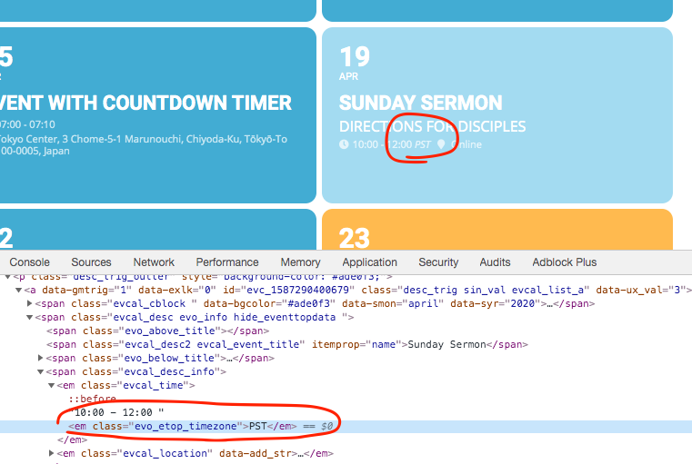 Time Zone not displaying in tile view EventON Help Desk